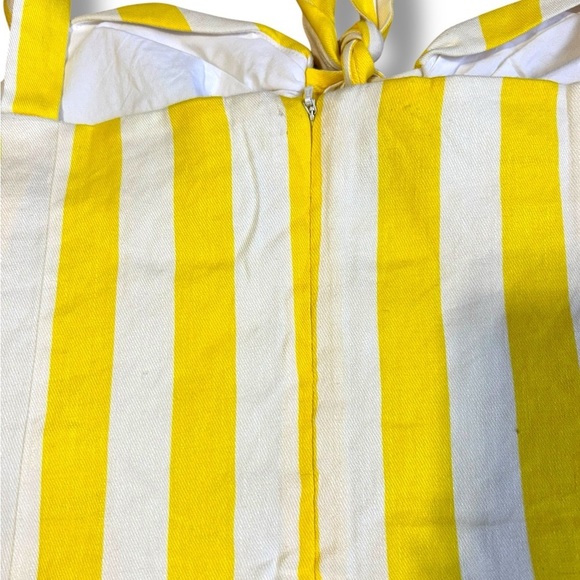 Revolve Lovers + Friends Adele Mini Dress Lemon Stripe Sweetheart Sz XL yellow - Picture 8 of 11
